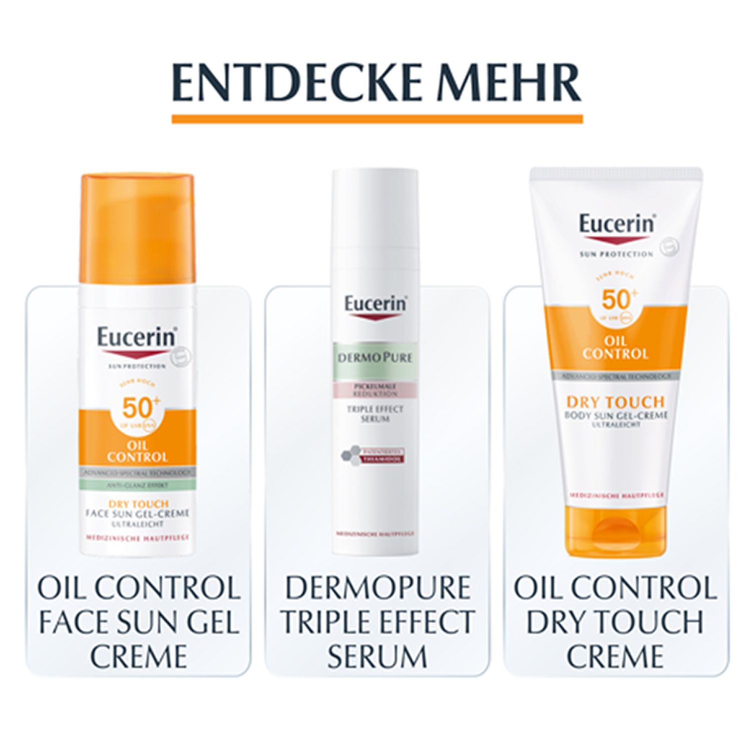 Eucerin® Oil Control Face Sun Gel-Creme LSF 30 – hoher Sonnenschutz mit 8 Stunden Anti-Glanz Effekt, auch für zu Akne neigende Haut