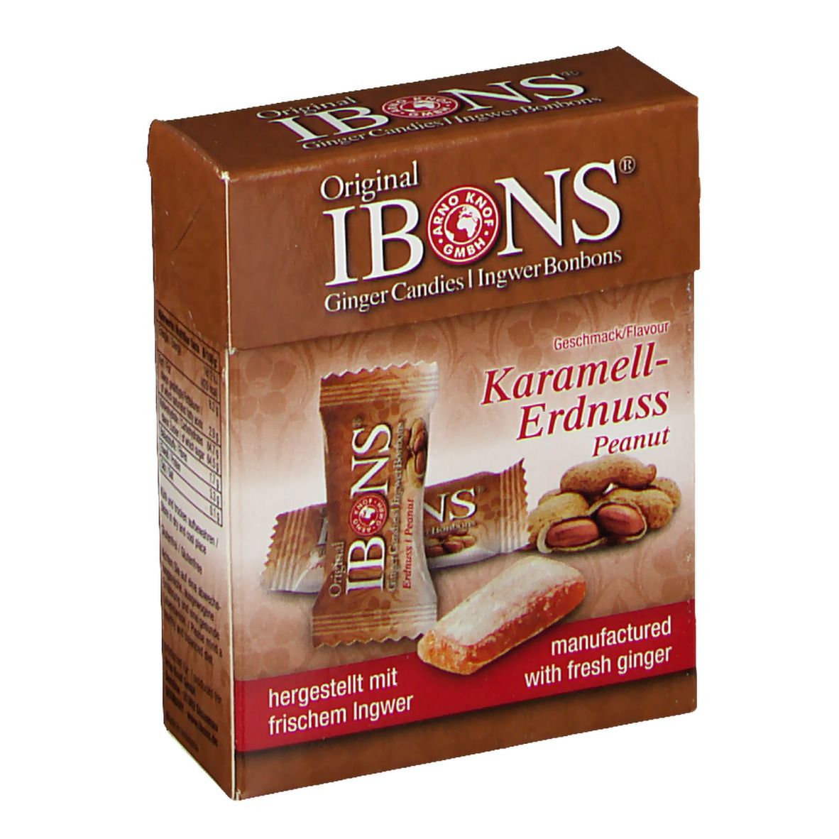 Original IBONS® Karamell-Erdnuss Ingwer Kaubonbons