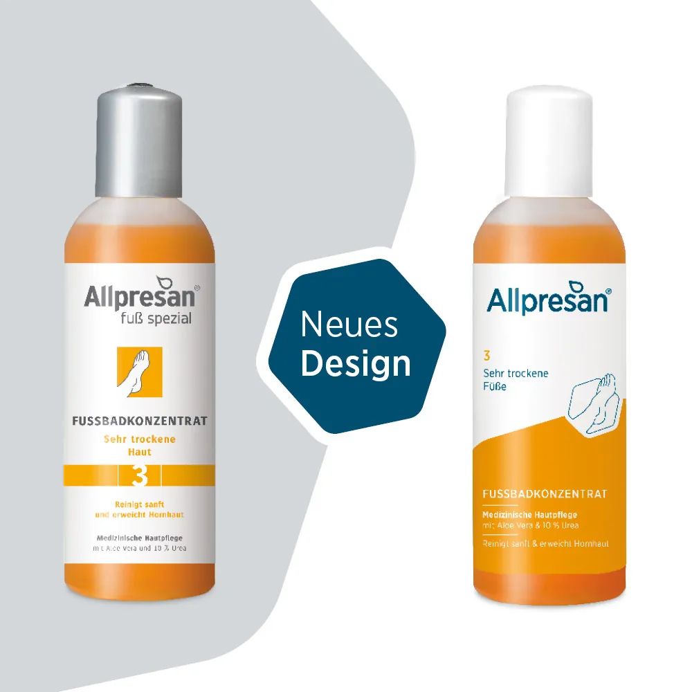 Allpresan Fuß Spezial Schaum-Creme 3 für sehr trockene Haut mit beruhigendem Duft.