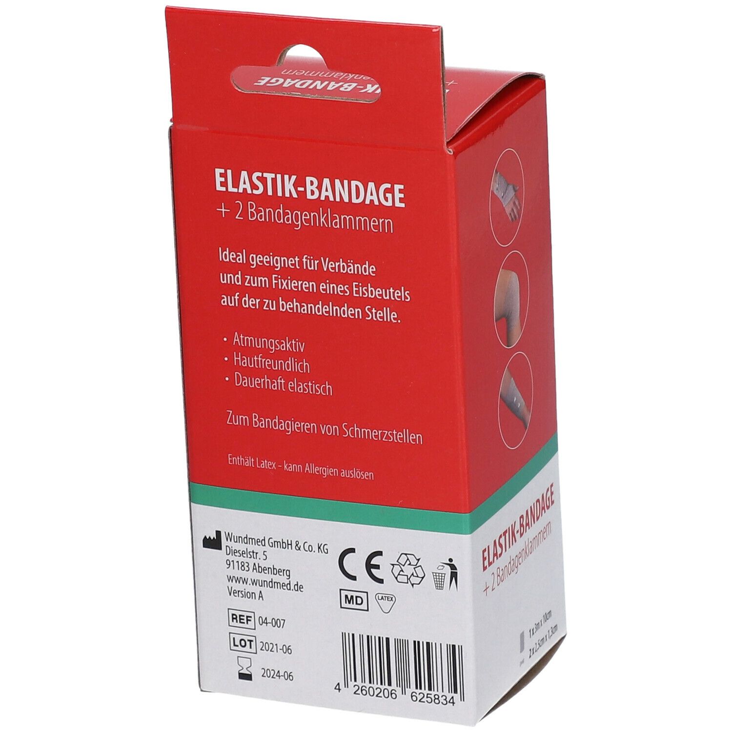 WUNDmed® Elastik-Bandage 10 cm x 3 m mit Bandageklammern