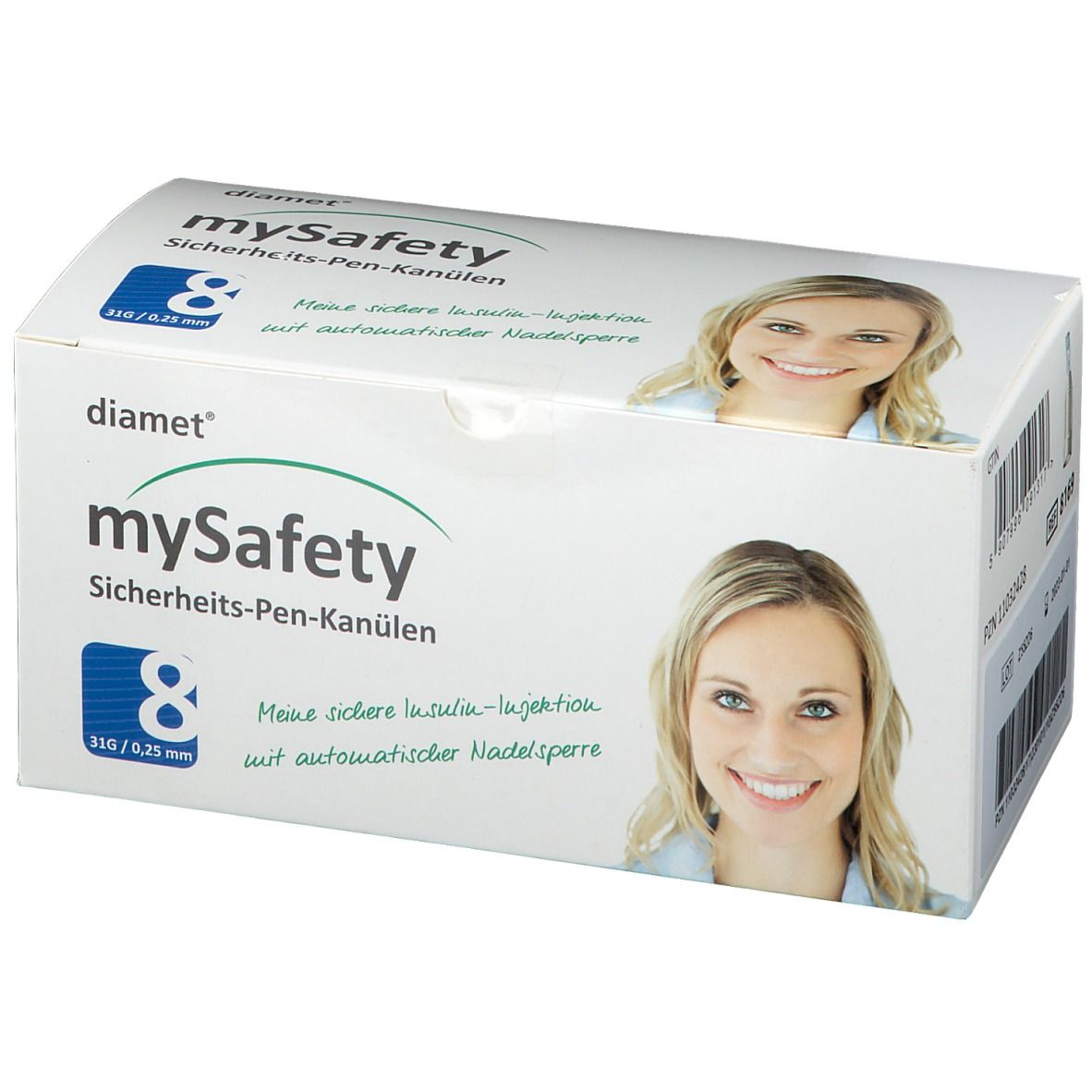 diamet® mySafety Sicherheits-Pen-Kanüle 31 G 0,25 mm x 8 mm