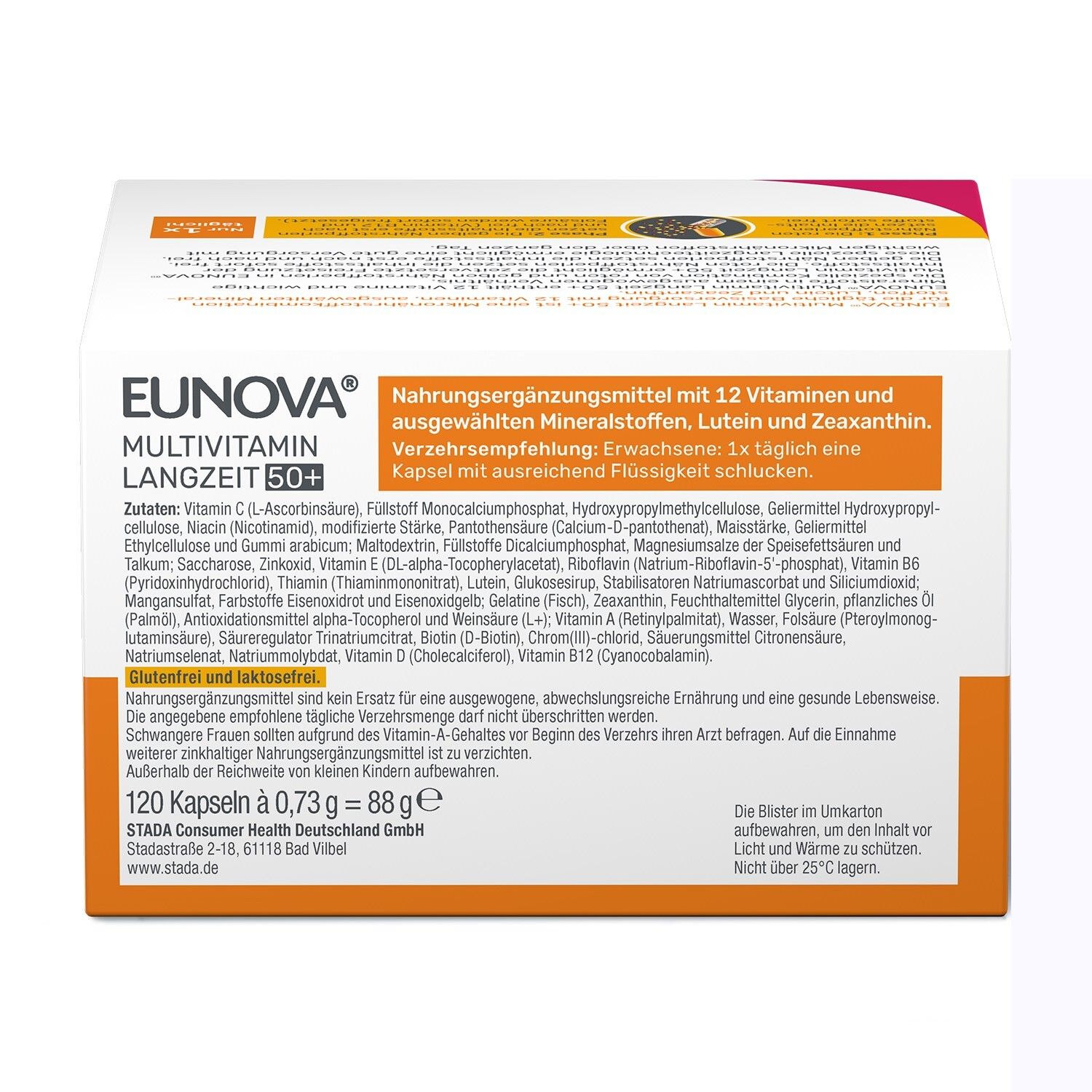 EUNOVA® Langzeit 50+ - Multivitaminpräparat für Menschen ab 50 Jahren