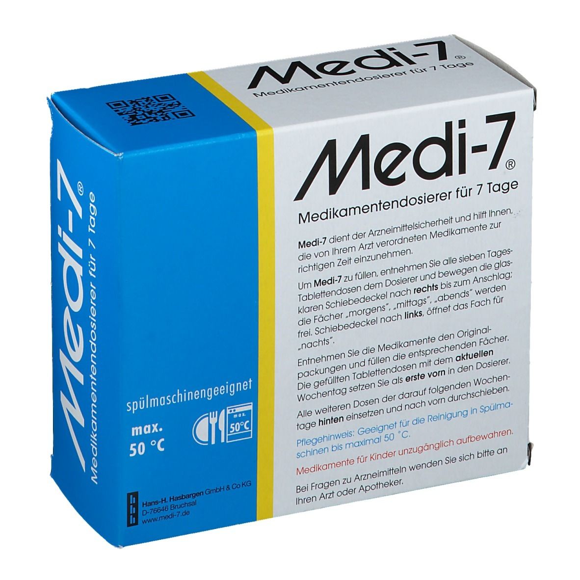 Medi-7 Medikamenten Dosierer weiß russisch