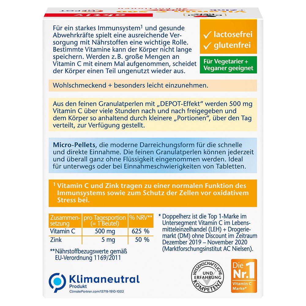 Doppelherz® aktiv Vitamin C 500 + Zink Depot DIRECT