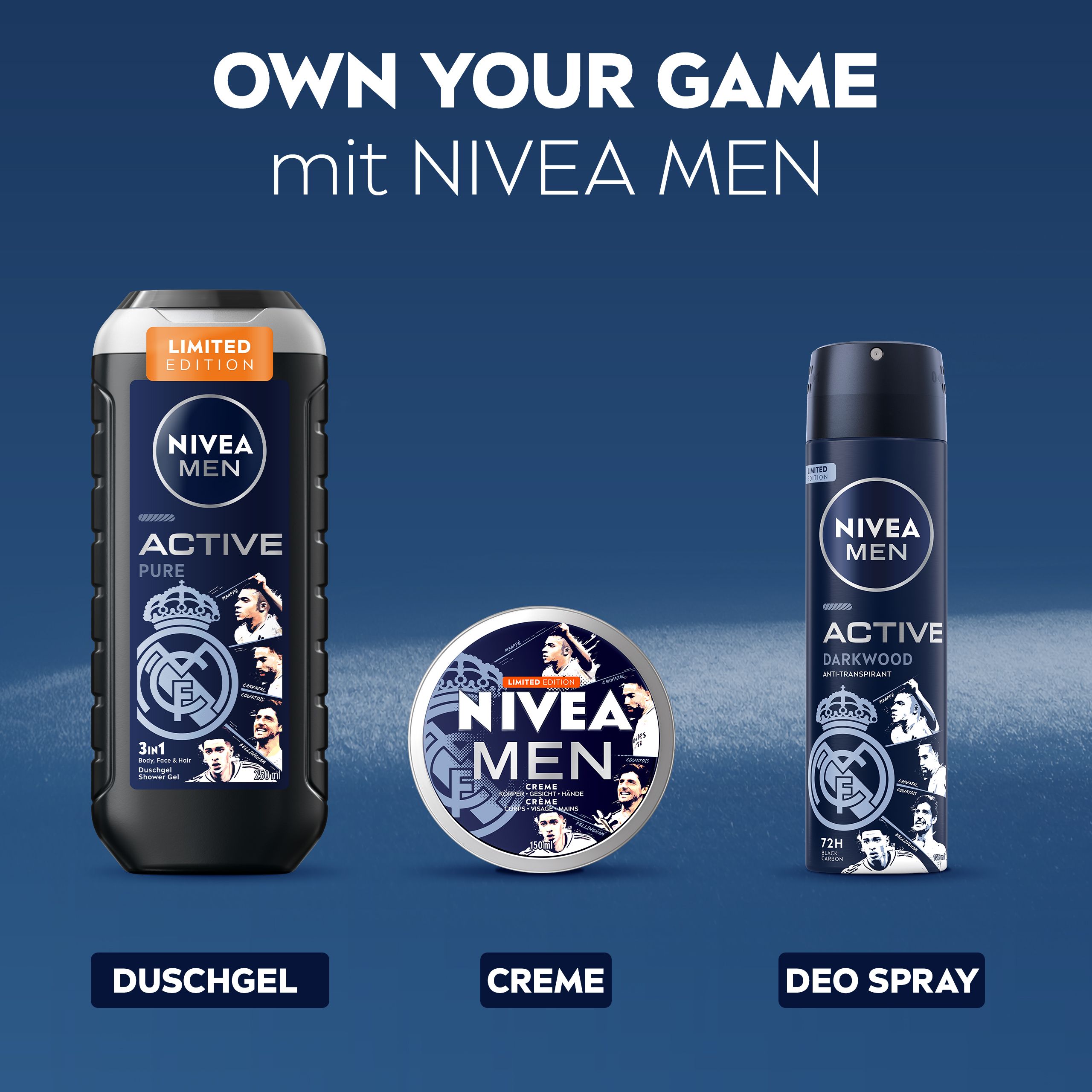 NIVEA MEN Creme Dose, limitierte Auflage, mit Fußball-Design.