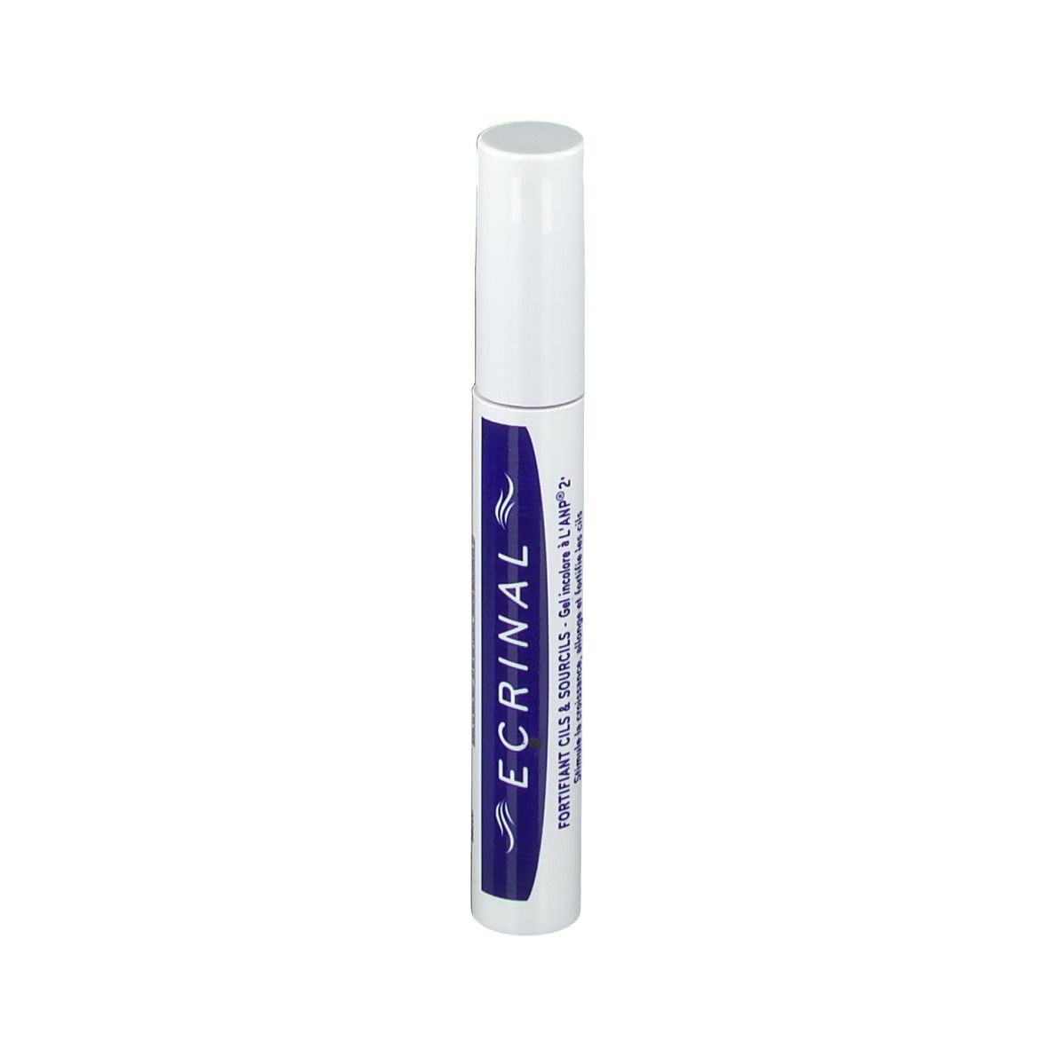 ECRINAL® Wimpern Aufbau-Gel. Weiße Tube mit blauem Streifen und Schriftzug. Produkt für Wimpern und Augenbrauen.