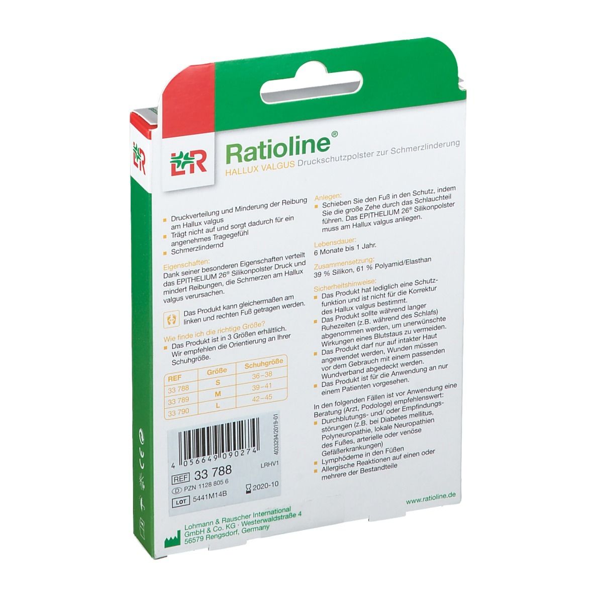 Ratioline® Hallux Valgus Druckschutzpolster S