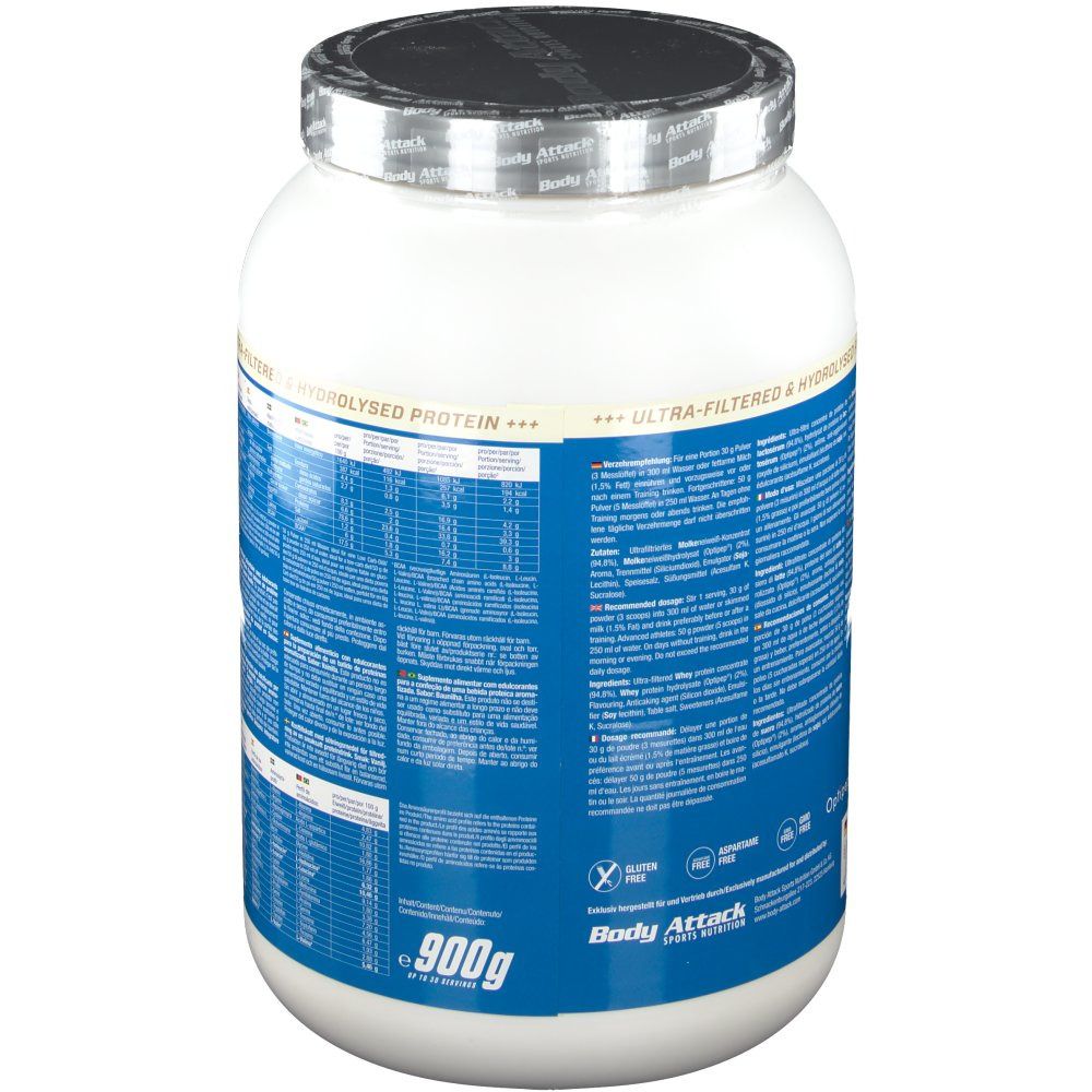 Body Attack 100 % Whey Protein Vanilla Pulver