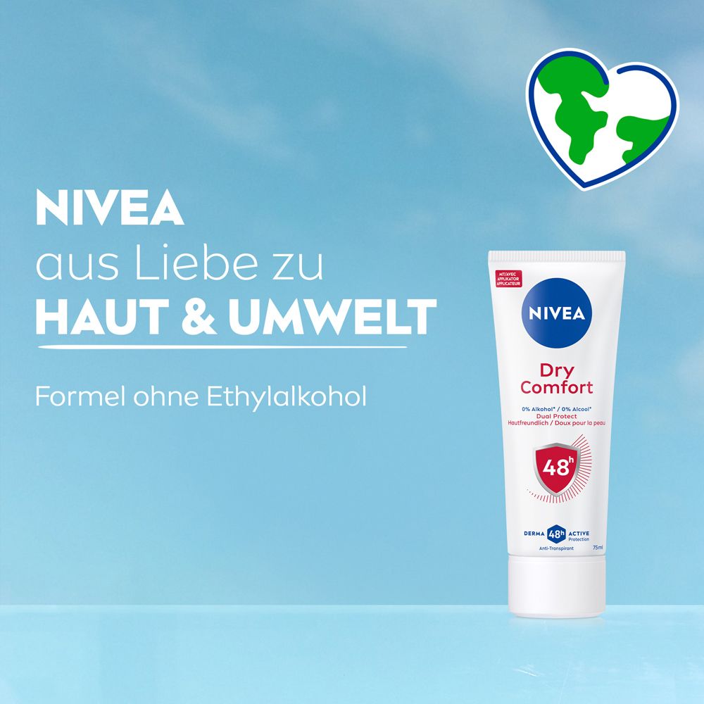 NIVEA Tube: Aus Liebe zu Haut & Umwelt. Formel ohne Ethylalkohol. 48h Schutz.