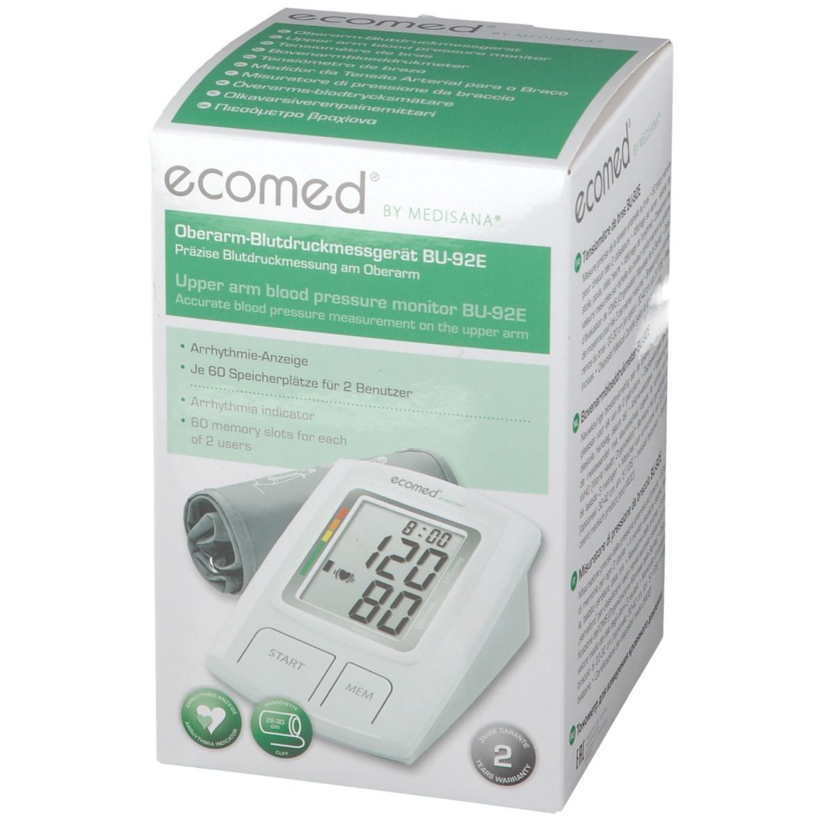 ecomed® Oberarm-Blutdruckmessgerät BU-92E