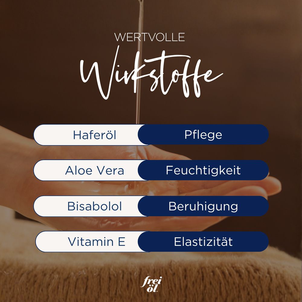 Text auf beigem Hintergrund. Text: Wertvolle Wirkstoffe. Auflistung von Inhaltsstoffen und deren Wirkung.
