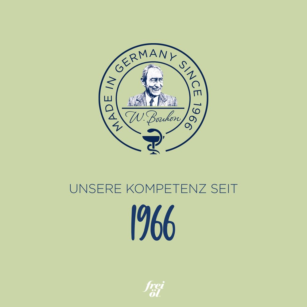 Siegel "Made in Germany since 1966" mit Porträt von W. Borhen.
