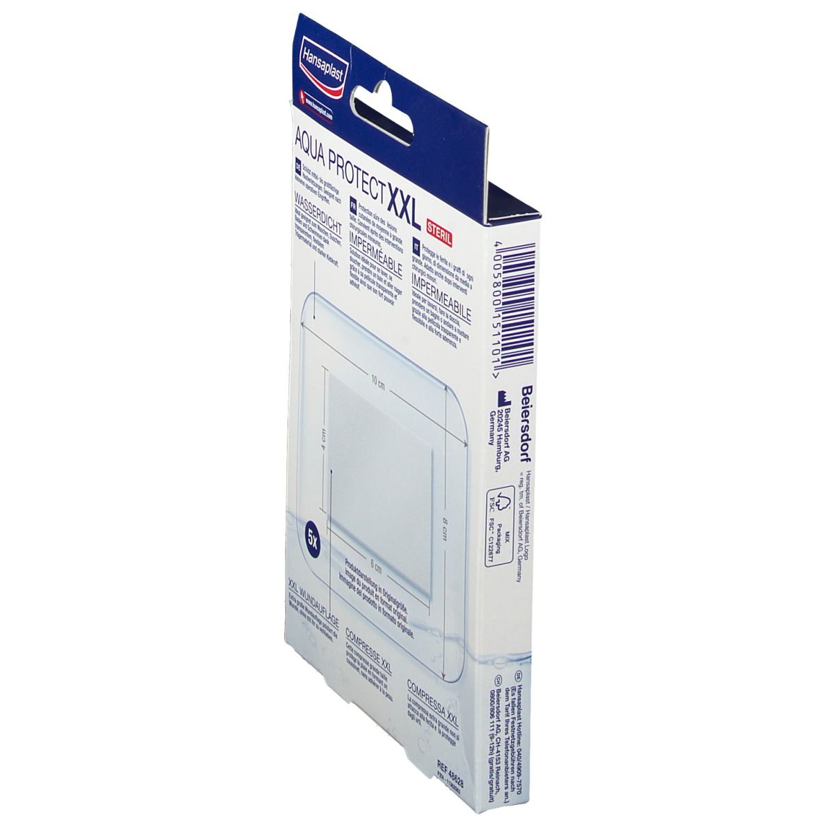 Hansaplast XXL Aqua Protect Pflaster 8 x 10 cm