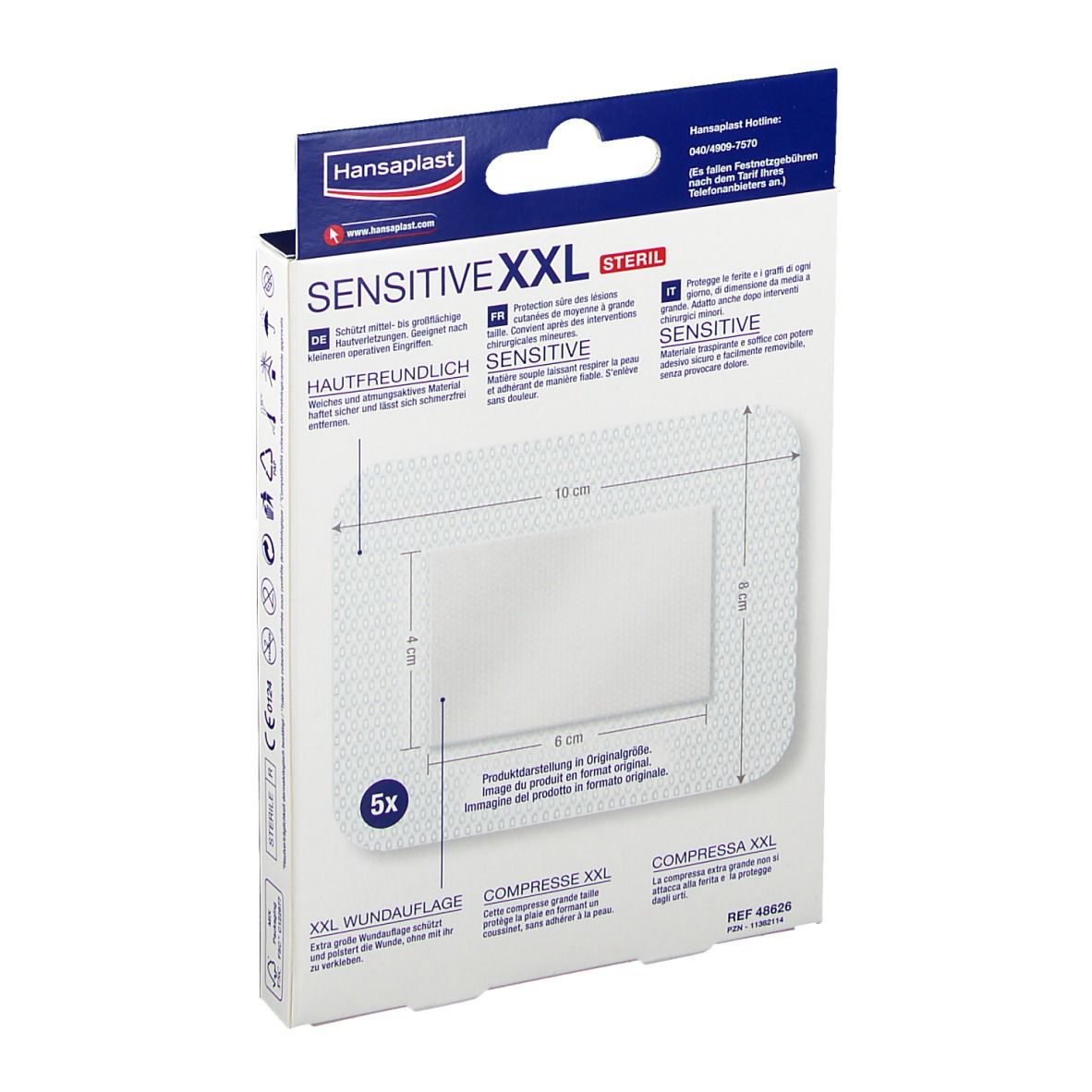 Hansaplast Sensitive XXL Pflaster 8 x 10 cm