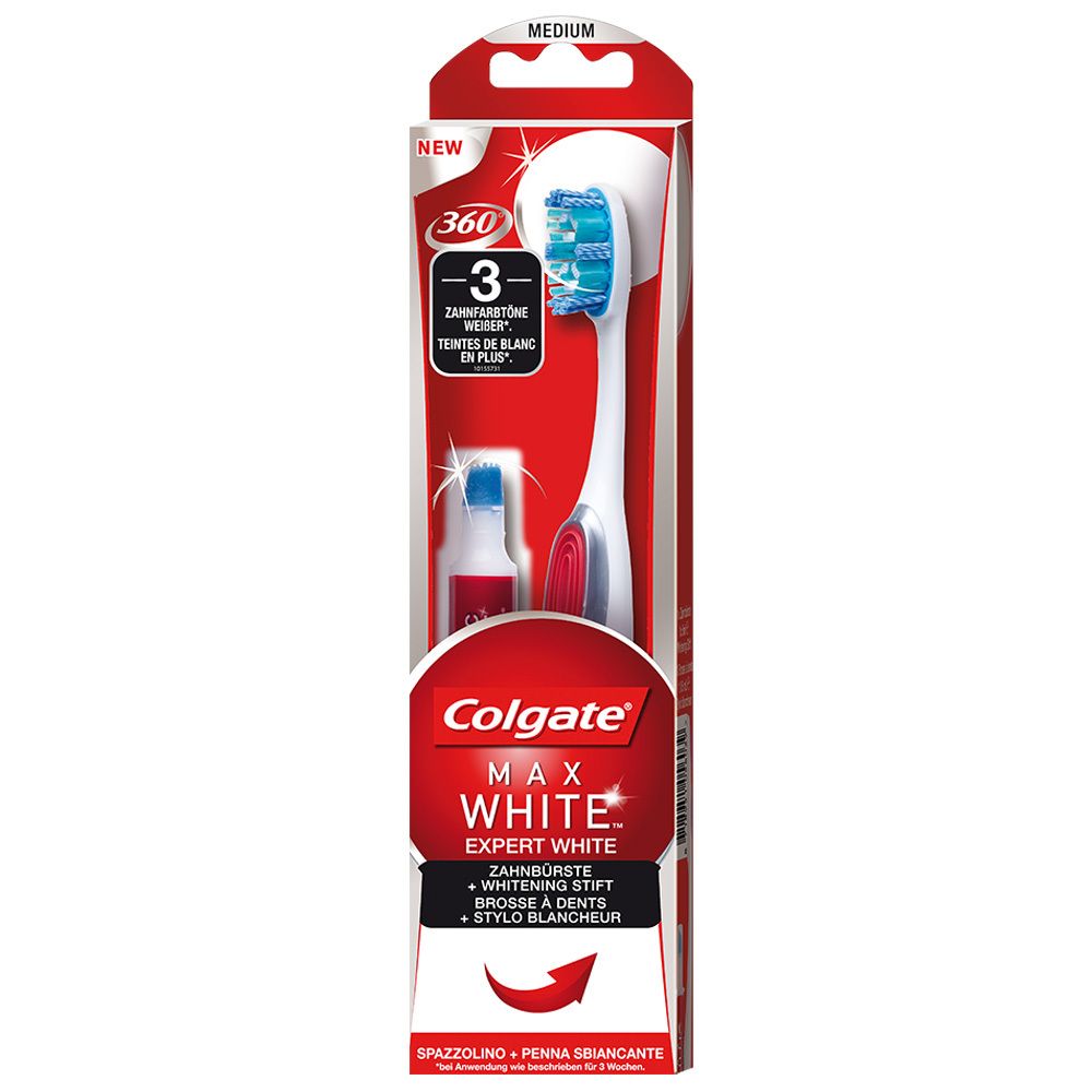 Colgate® MAX WHITE EXPERT WHITE Zahnbürste + Whitening-Stift