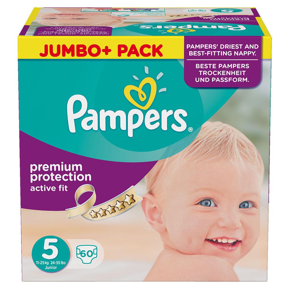 Pampers® Active Fit Gr. 5 Junior 11-25 kg Jumbo Plus Pack
