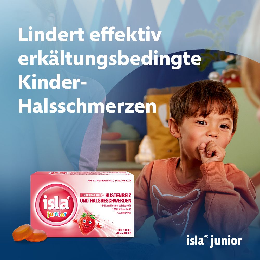 isla junior Halspastillen bei Kinderhalsschmerzen