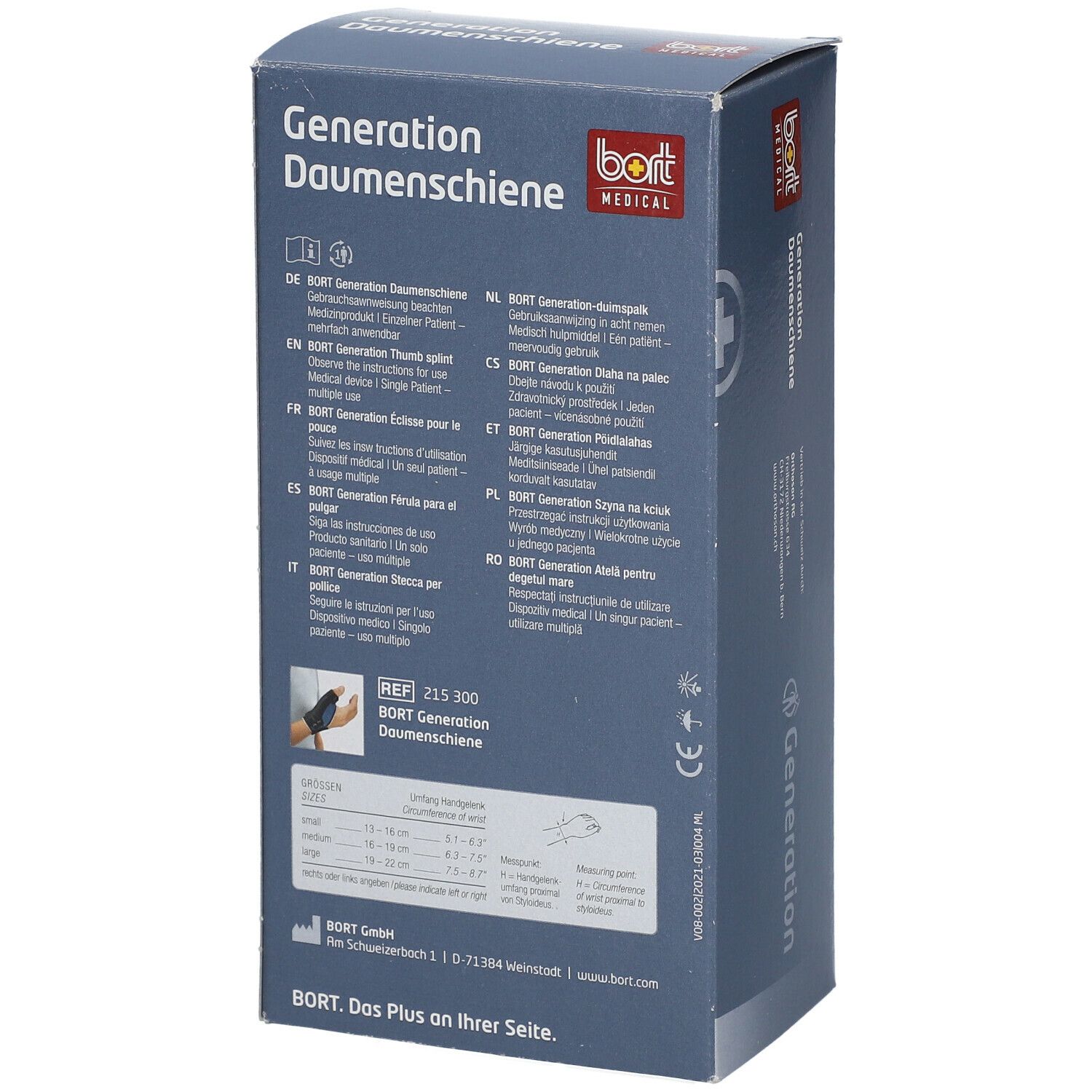 BORT Generation Daumenschiene links Gr. M blau