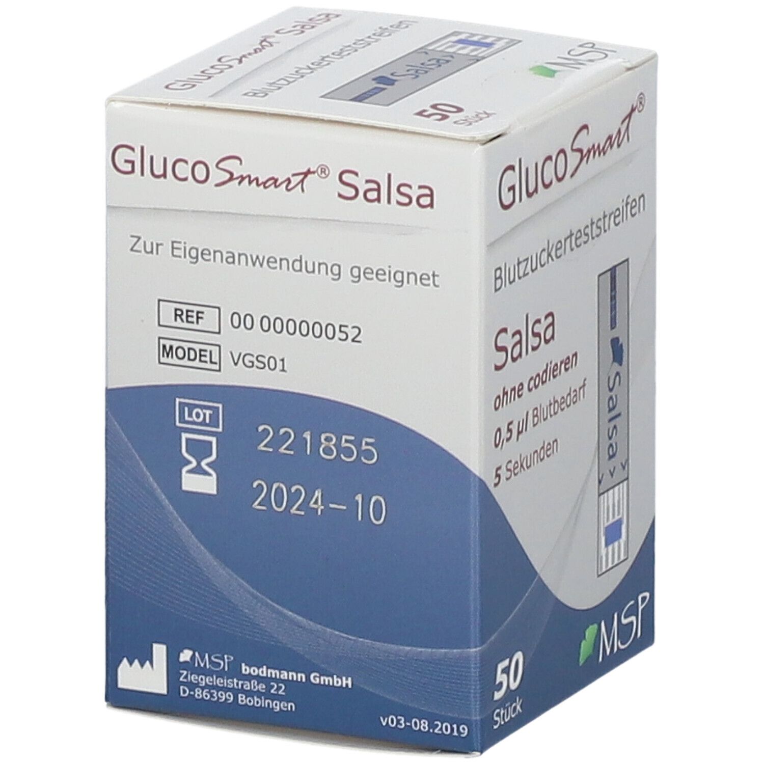 GLUCOSMART Salsa Blutzuckerteststreifen Dose