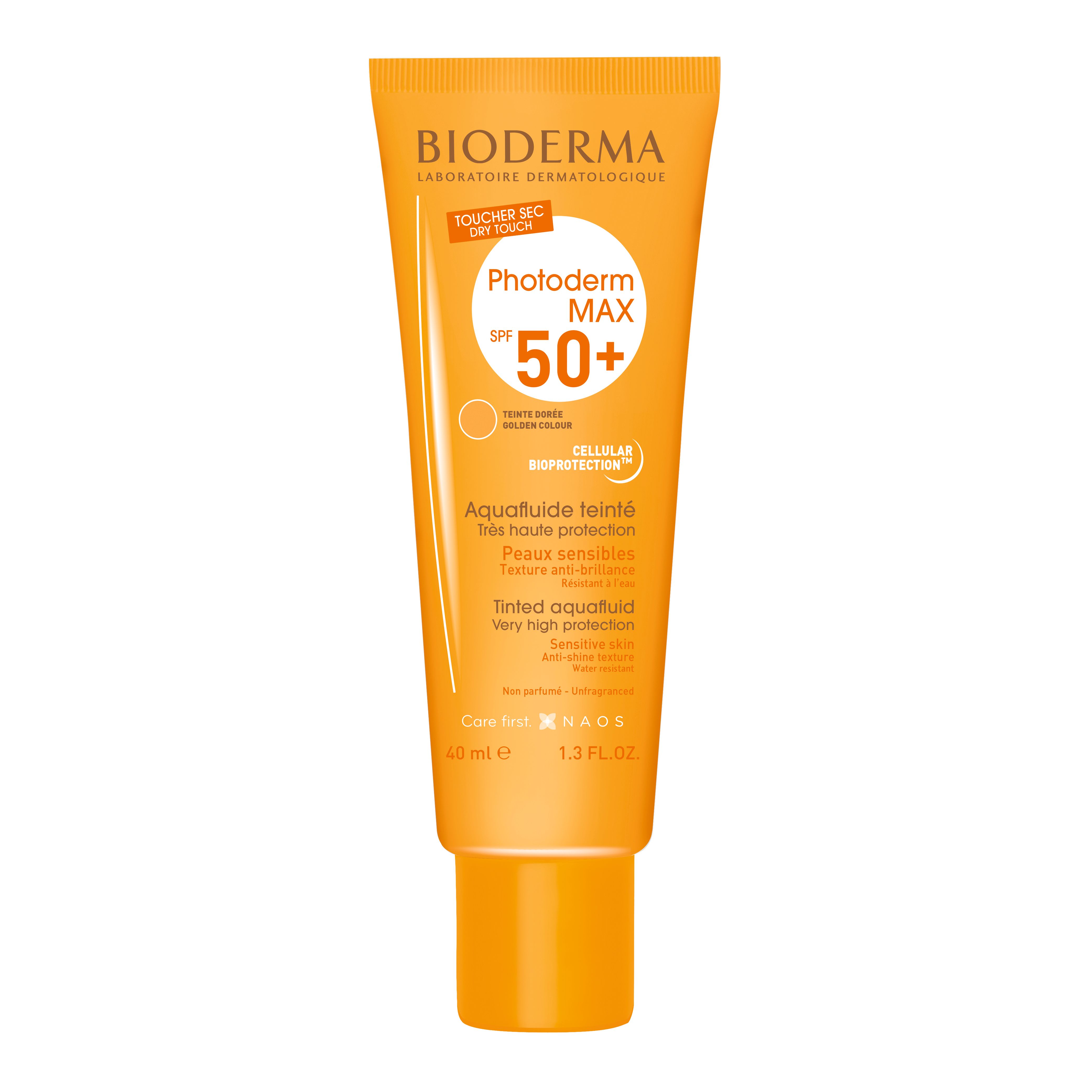 BIODERMA Photoderm MAX Aquafluide Dore LSF 50+ Mattierender, gold getönter Sonnenschutz