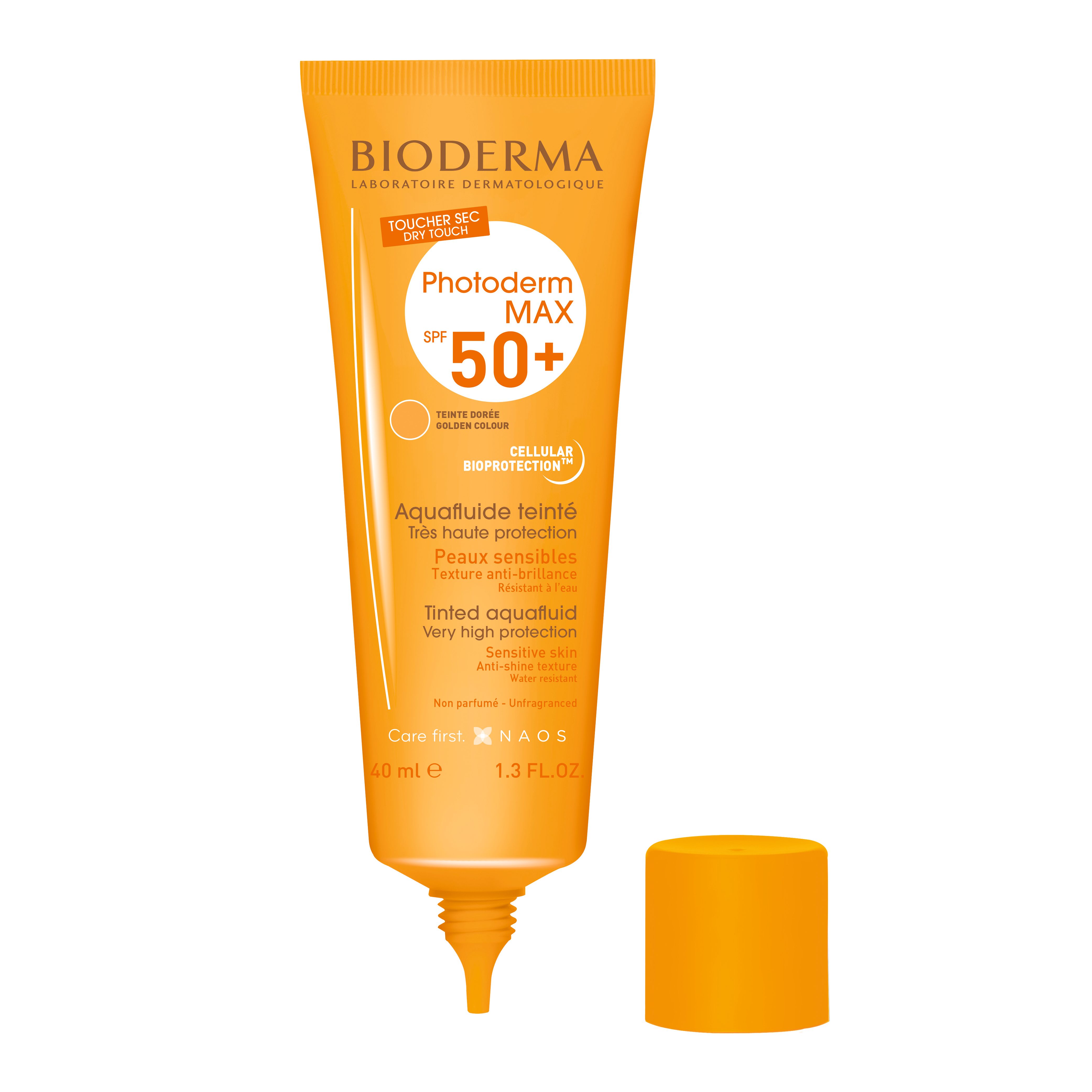 BIODERMA Photoderm MAX Aquafluide Dore LSF 50+ Mattierender, gold getönter Sonnenschutz