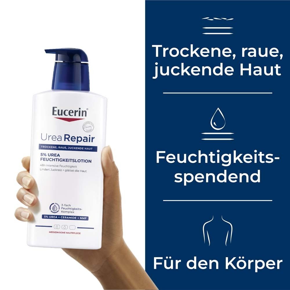 Eucerin UreaRepair PLUS Lotion 5% – 48h intensive Pflege für trockene bis sehr trockene Haut