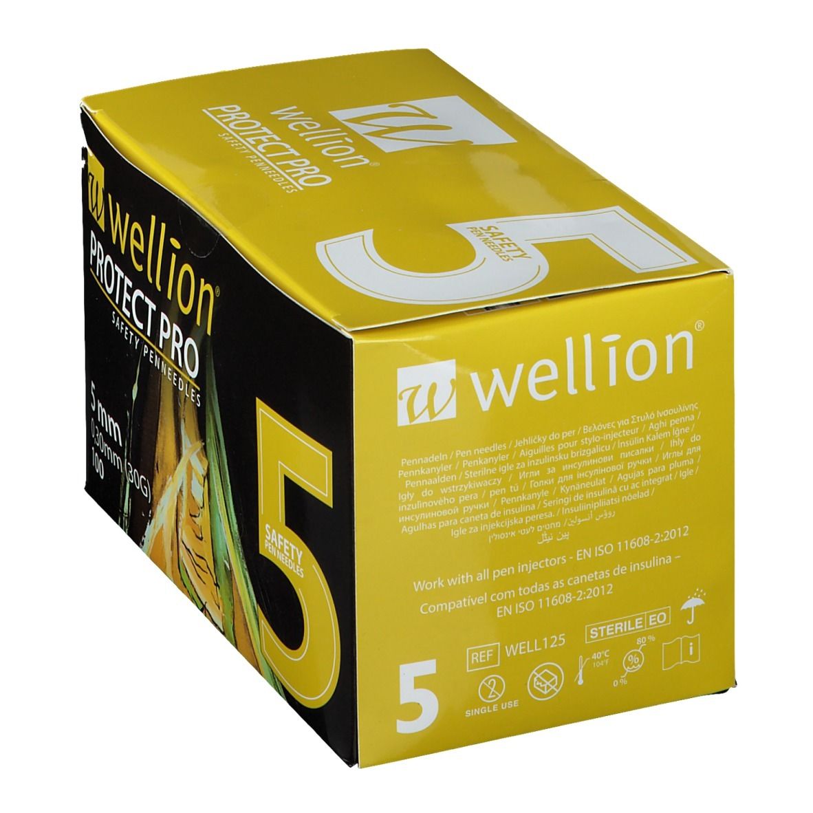 WELLION PROTECT PRO Safety Pen Needles 30 G 5 mm