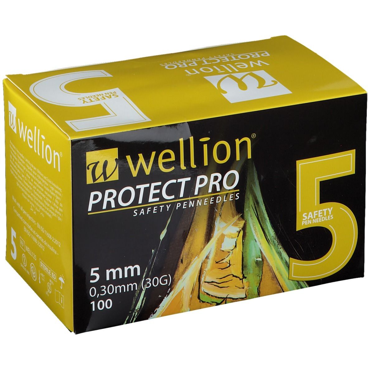 WELLION PROTECT PRO Safety Pen Needles 30 G 5 mm