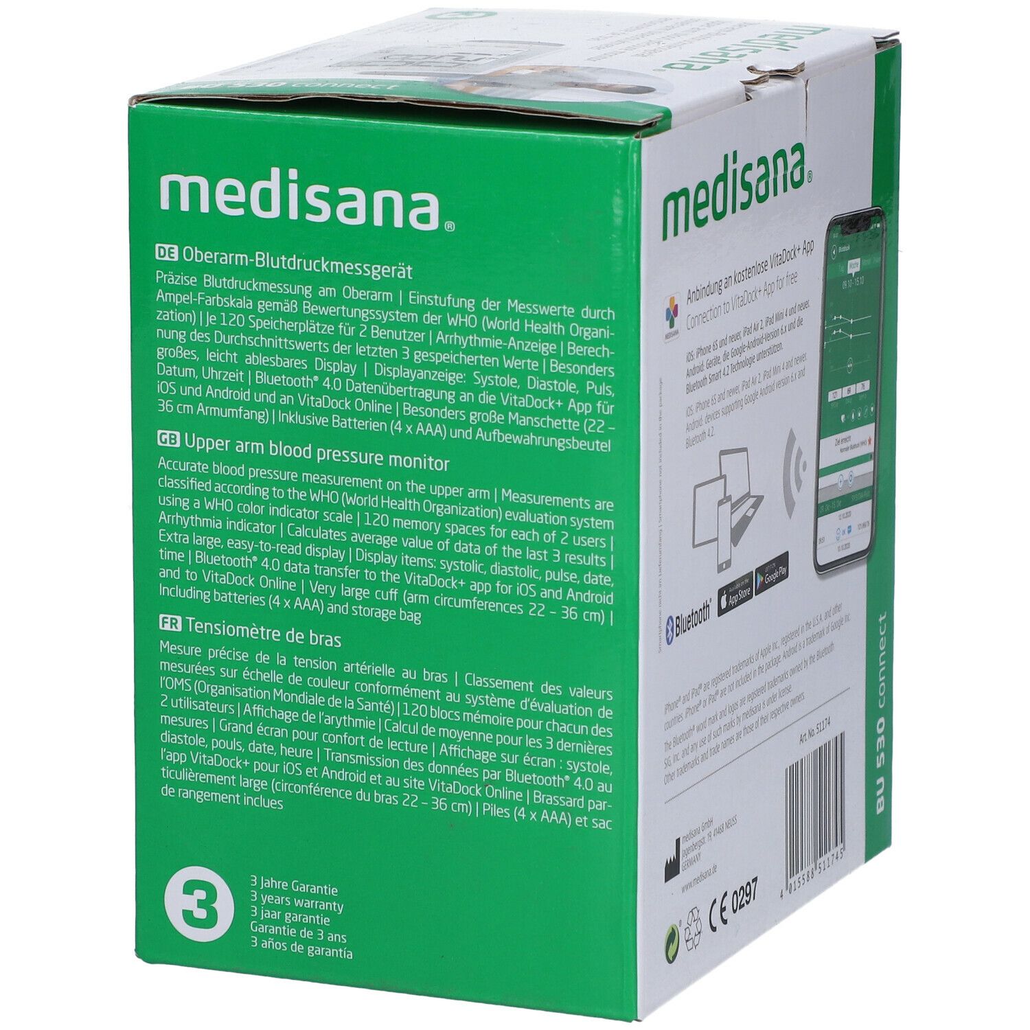 Medisana® Oberarm-Blutdruckmessgerät BU 530 connect
