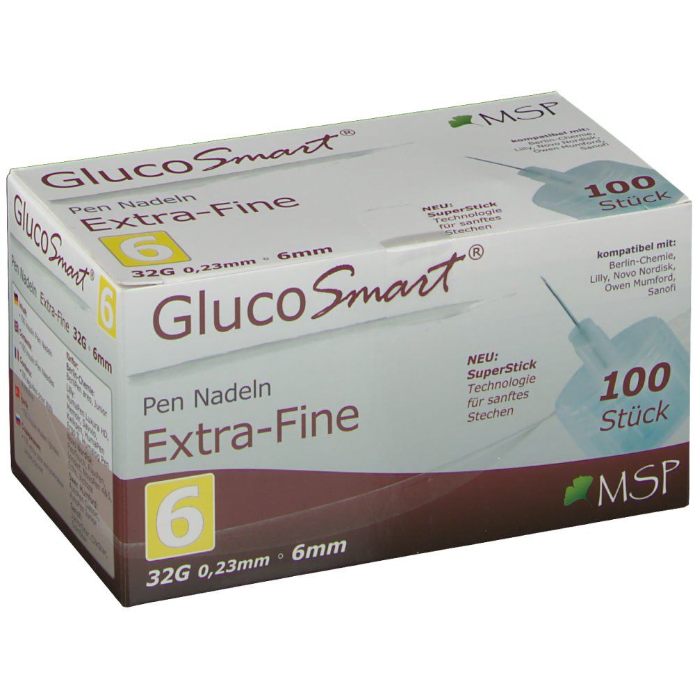 GlucoSmart® Extra-Fine Pen Nadeln 6 mm 32 G