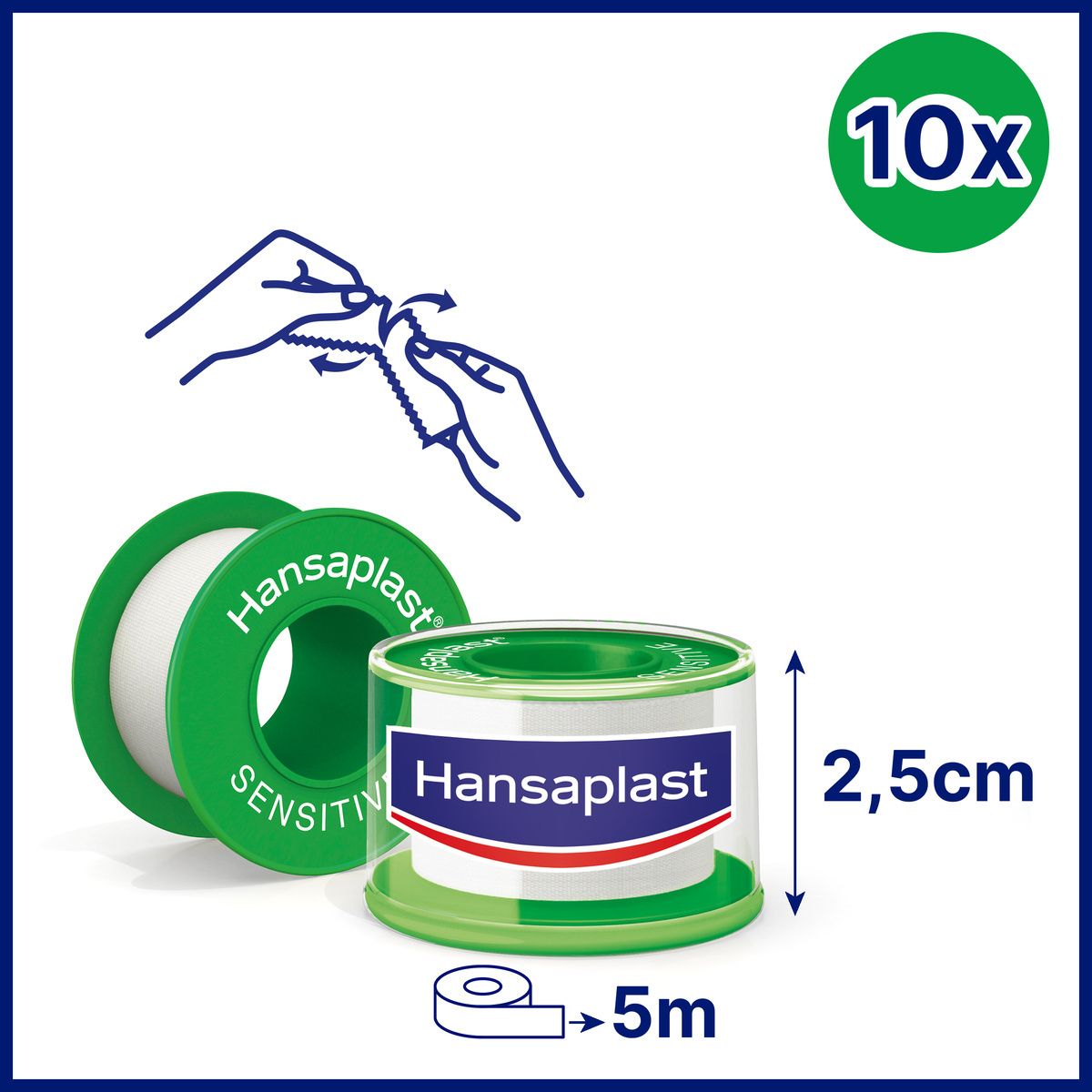 Hansaplast Fixierpflaster Sensitiv 2,5 cm x 5 m
