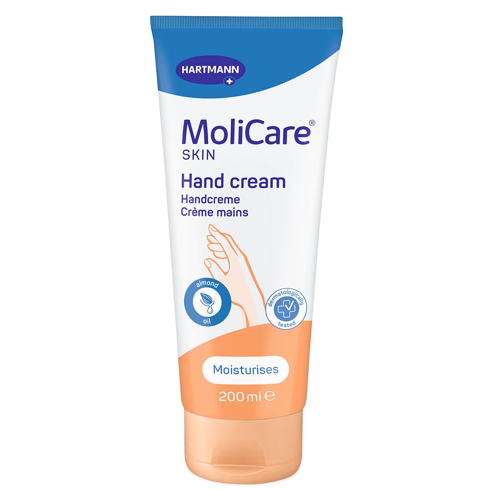 MoliCare Skin Handcreme 200ml hautschonende, pH-hautneutrale und feuchtigkeitsspendende Pflege