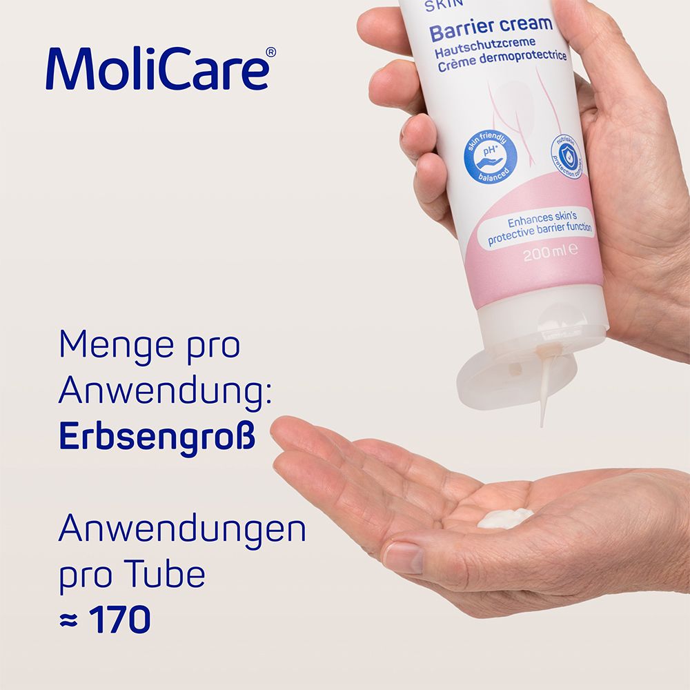 MoliCare Skin Hautschutzcreme: Täglicher Schutz vor hautschädigender Feuchtigkeit z.B. bei Inkontinenz