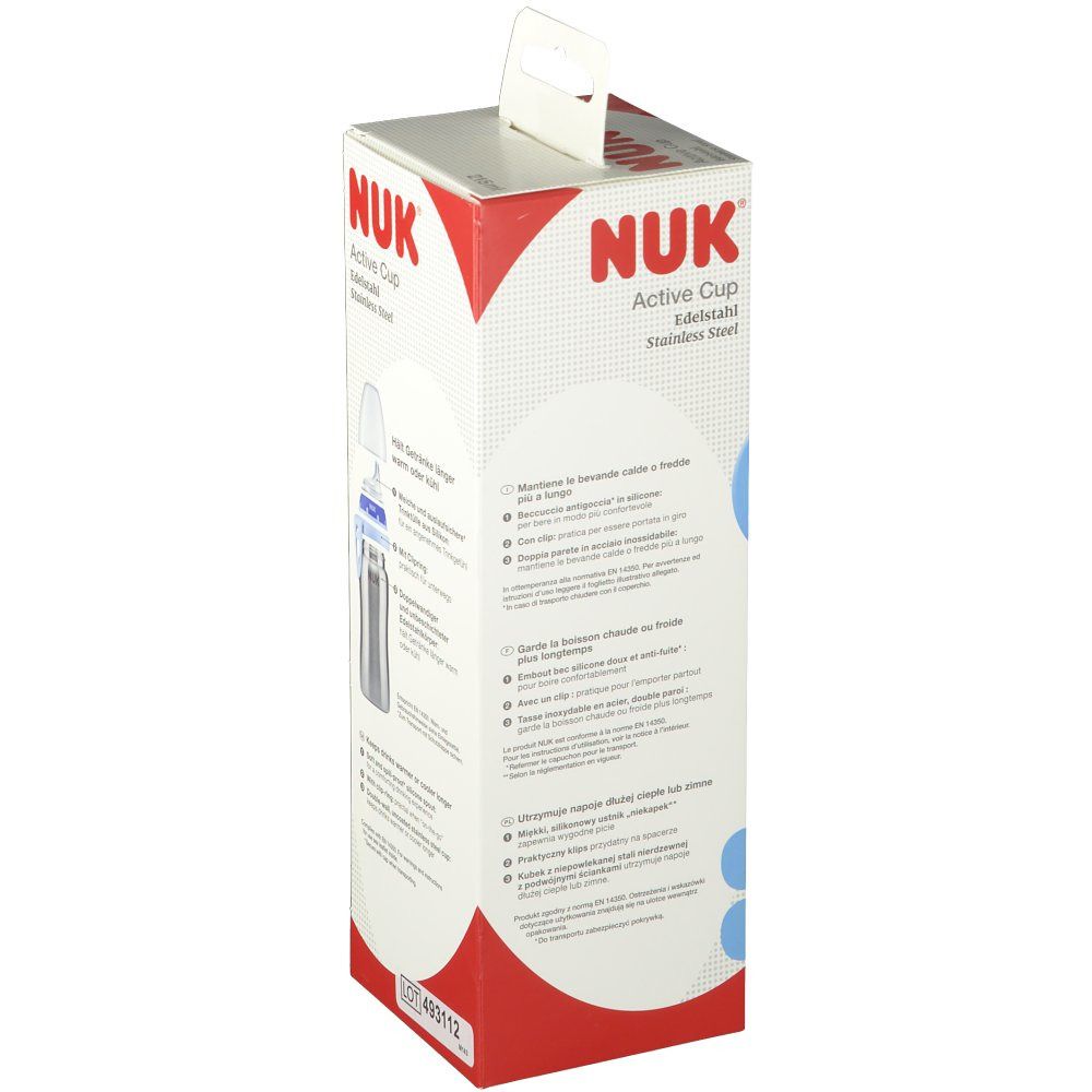 NUK Active Cup Edelstahl 215ml mit Trinktülle Farbe nicht wählbar