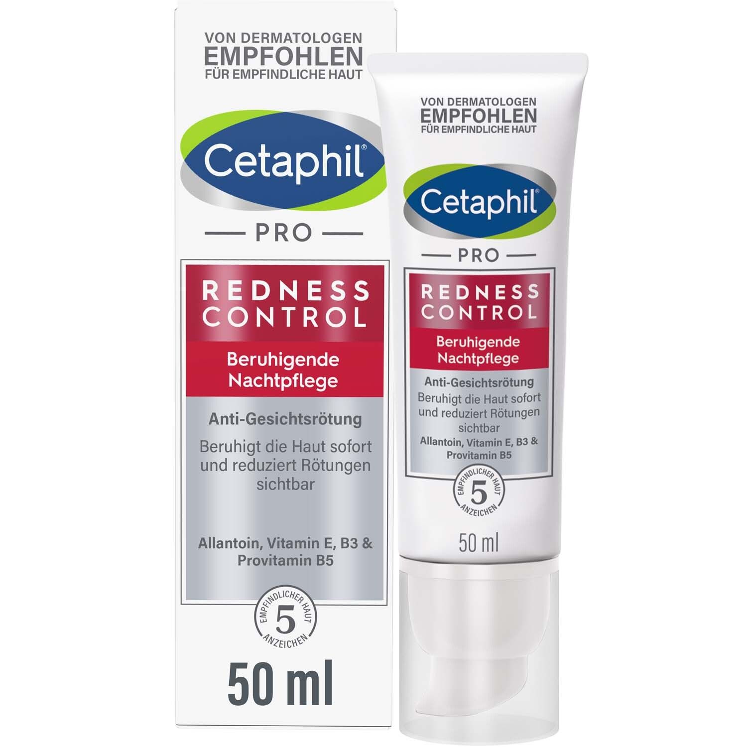 CETAPHIL PRO RednessControl Beruhigende Nachtpflege, zu Rötungen neigende Haut