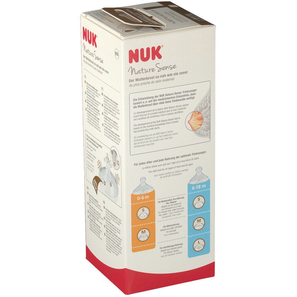 NUK® Nature Sense Babyflasche mit Trinksauger Größe 6 bis 18 Monaten M (Farbe nicht wählbar)