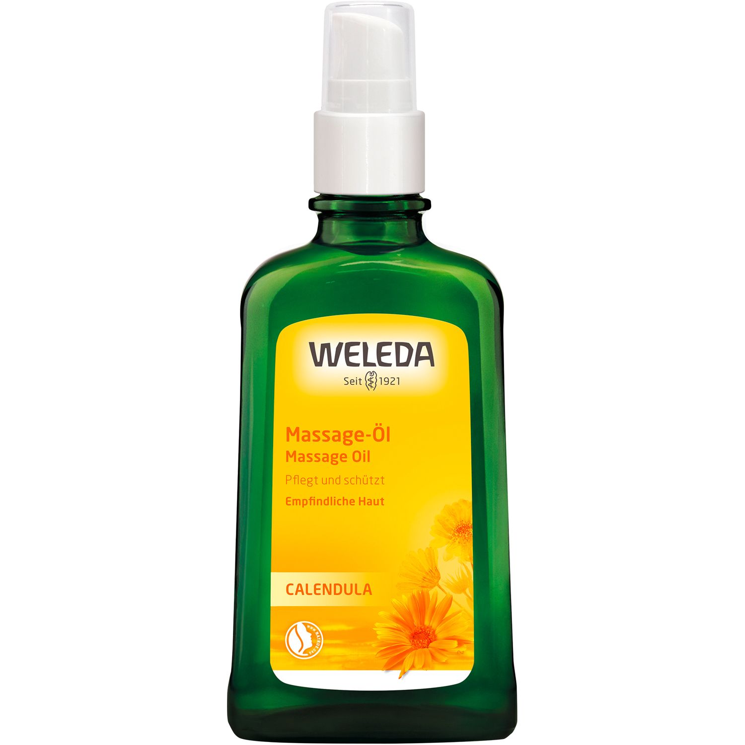 Weleda Massageöl Calendula - pflegt und nährt empfindliche Haut, hält sie glatt und geschmeidig