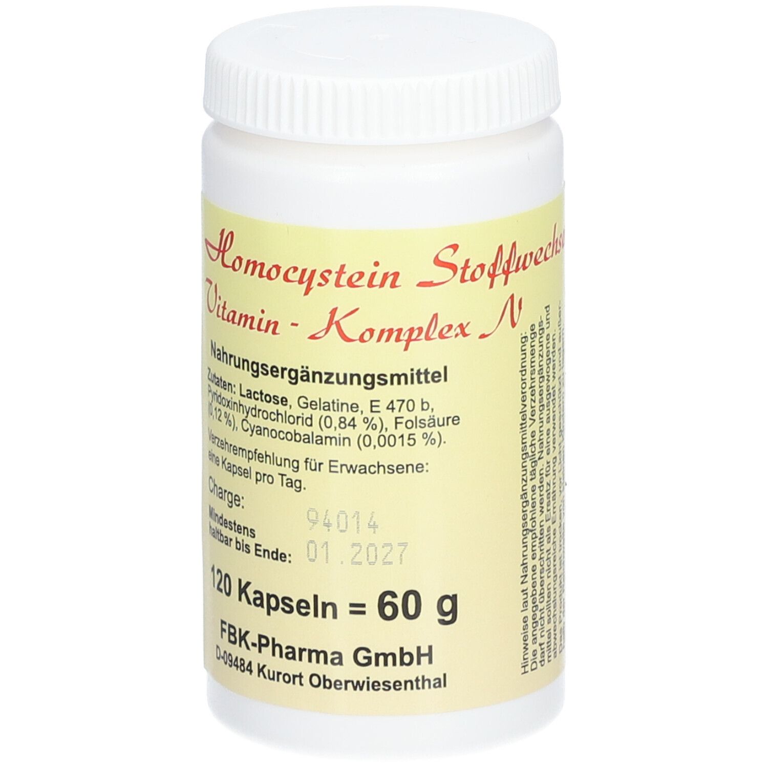 HOMOCYSTEIN Stoffwechsel-Vitamin- Komplex- N
