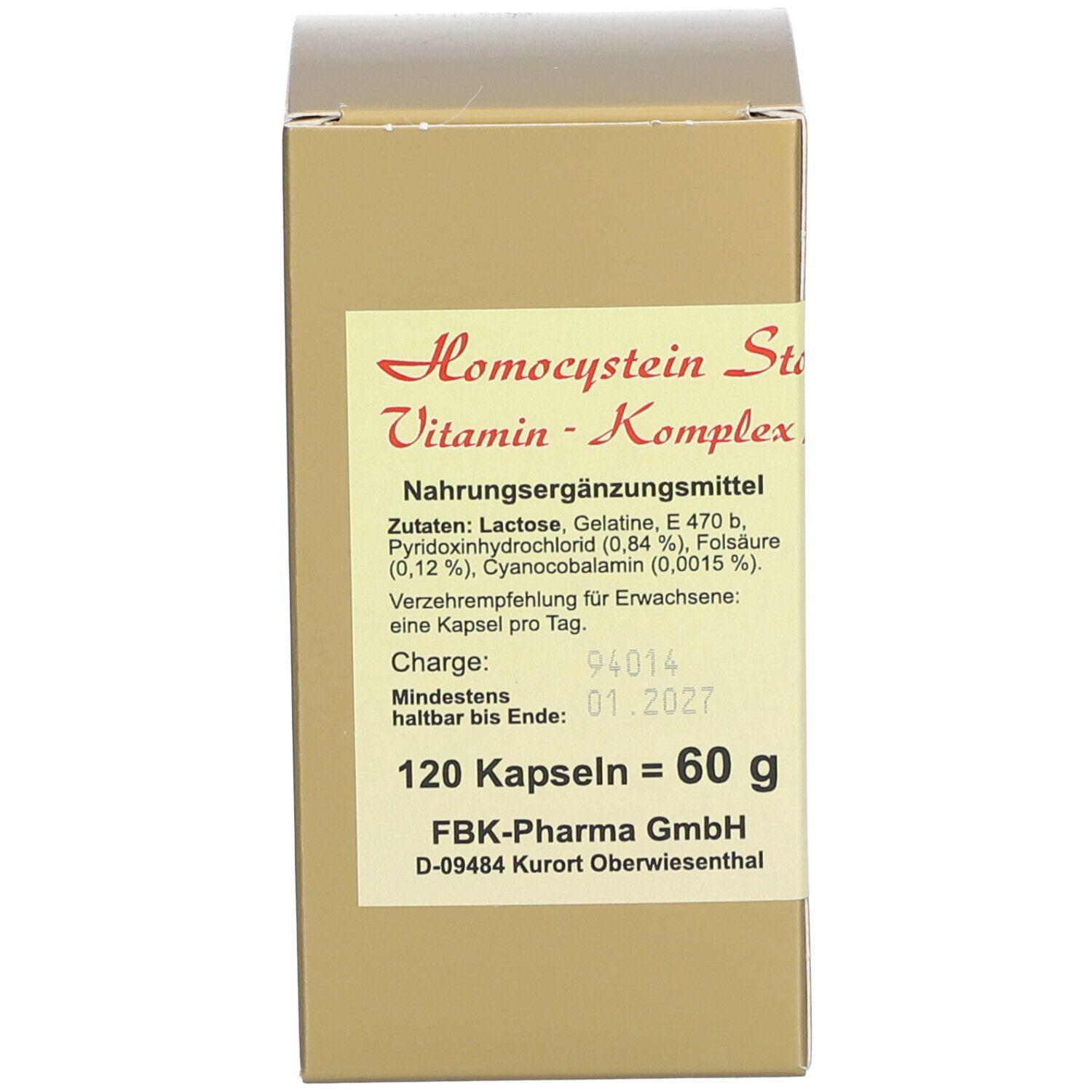HOMOCYSTEIN Stoffwechsel-Vitamin- Komplex- N
