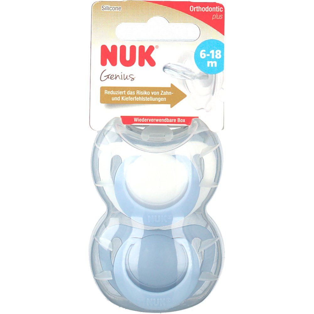 NUK® Genius Schnuller aus Silikon Größe  6 bis 18 Monate (Farbe nicht wählbar)