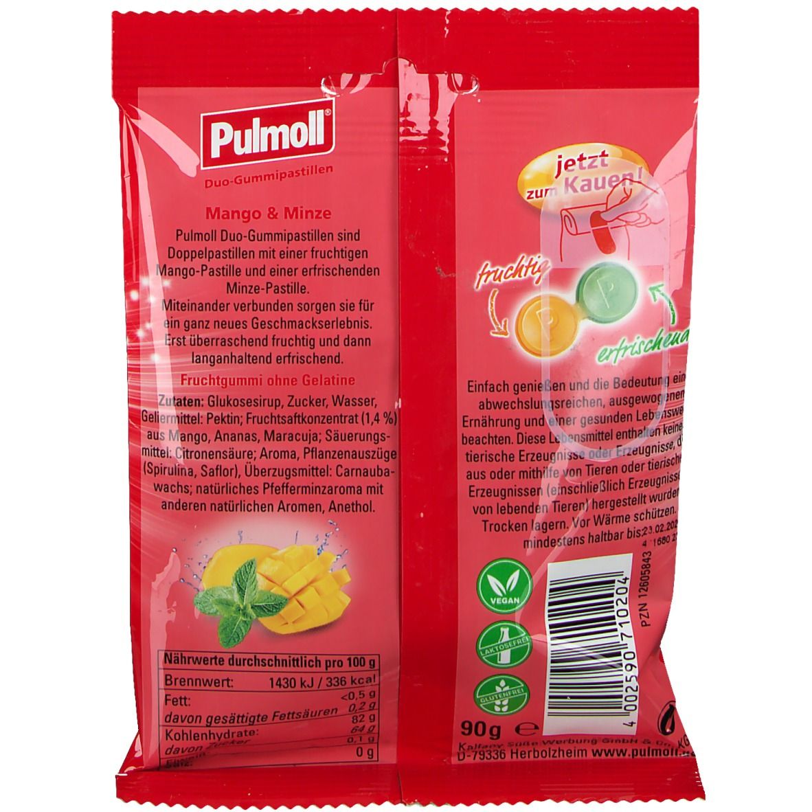 Pullmoll® Duo-Gummipastillen Mango & Minze
