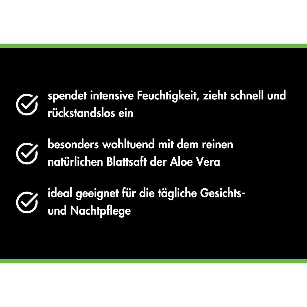 Ensbona Aloe Vera Gel: Feuchtigkeitsspendend, zieht schnell ein, beruhigend.