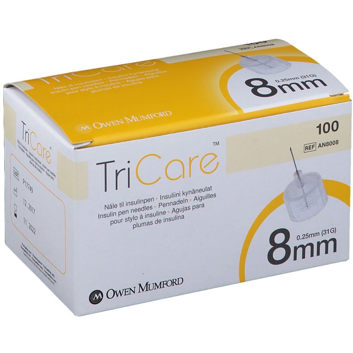 TriCare Pen-Nadeln 8 mm 0.25 mm 31G