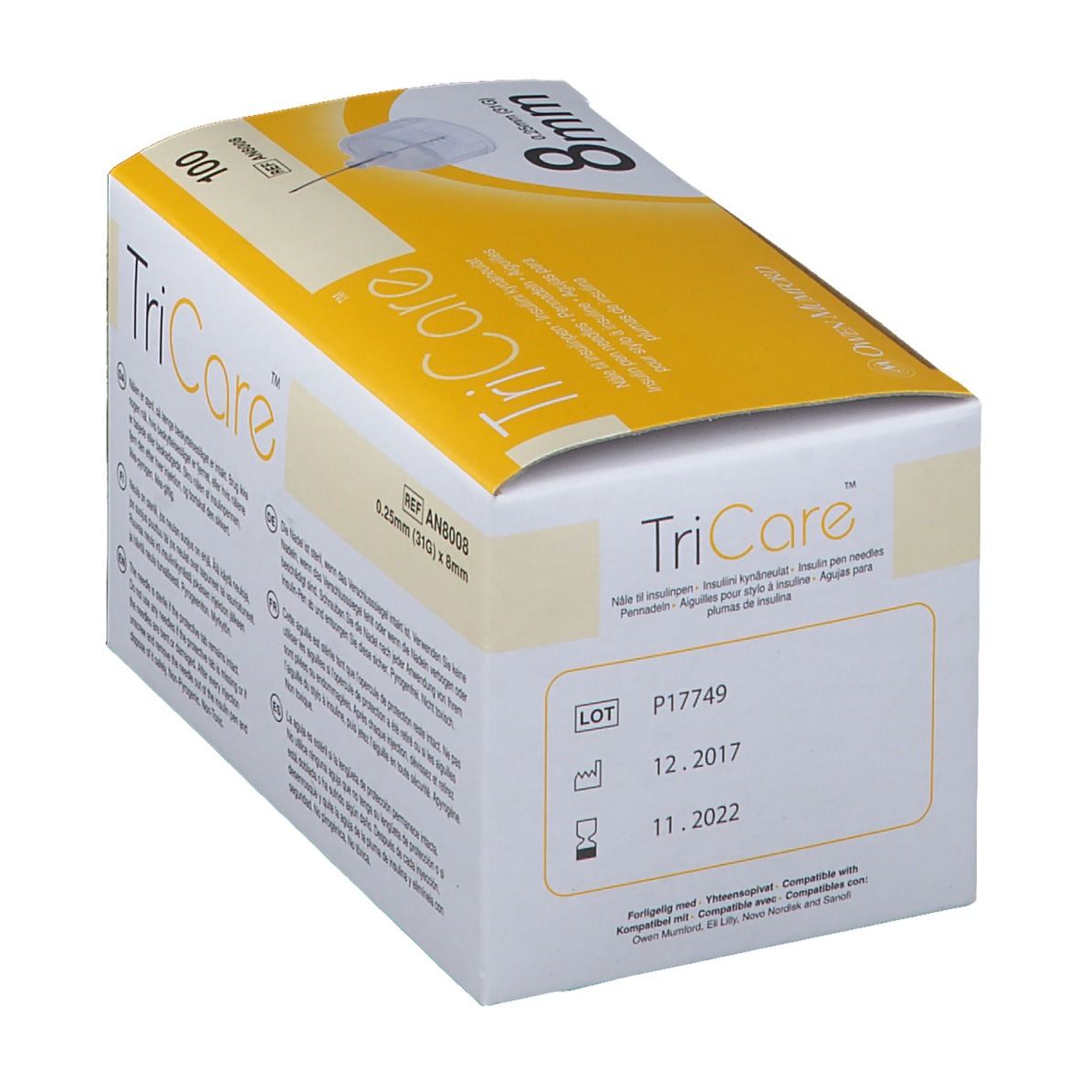 TriCare Pen-Nadeln 8 mm 0.25 mm 31G