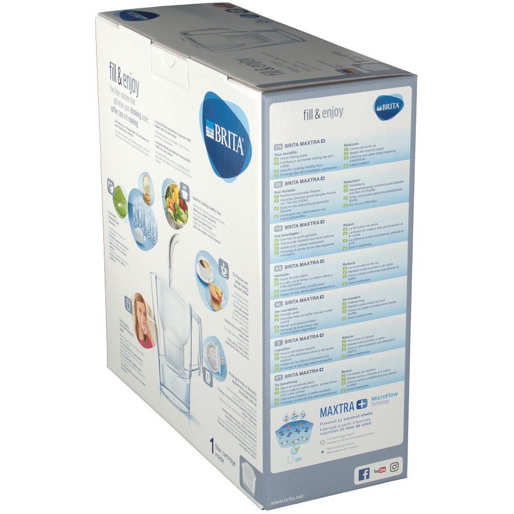 BRITA® fill & enjoy Aluna Tischwasserfilter 2,4 Liter weiß