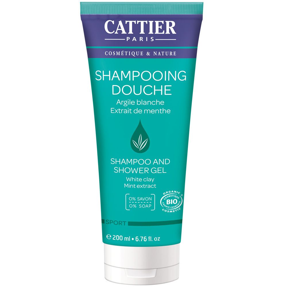 CATTIER 2in1 Duschgel & Shampoo Sport Weiße Heilerde