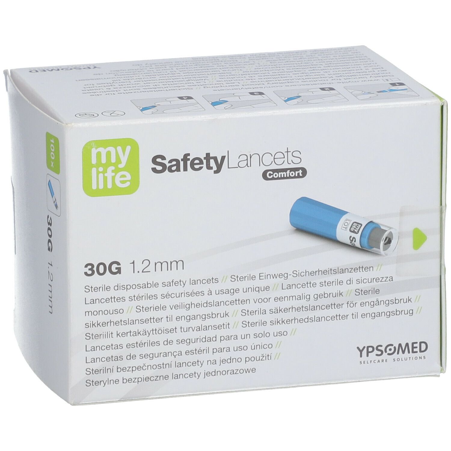 mylife SafetyLancets Comfort Sicherheitsnadeln 30G 1,2 mm