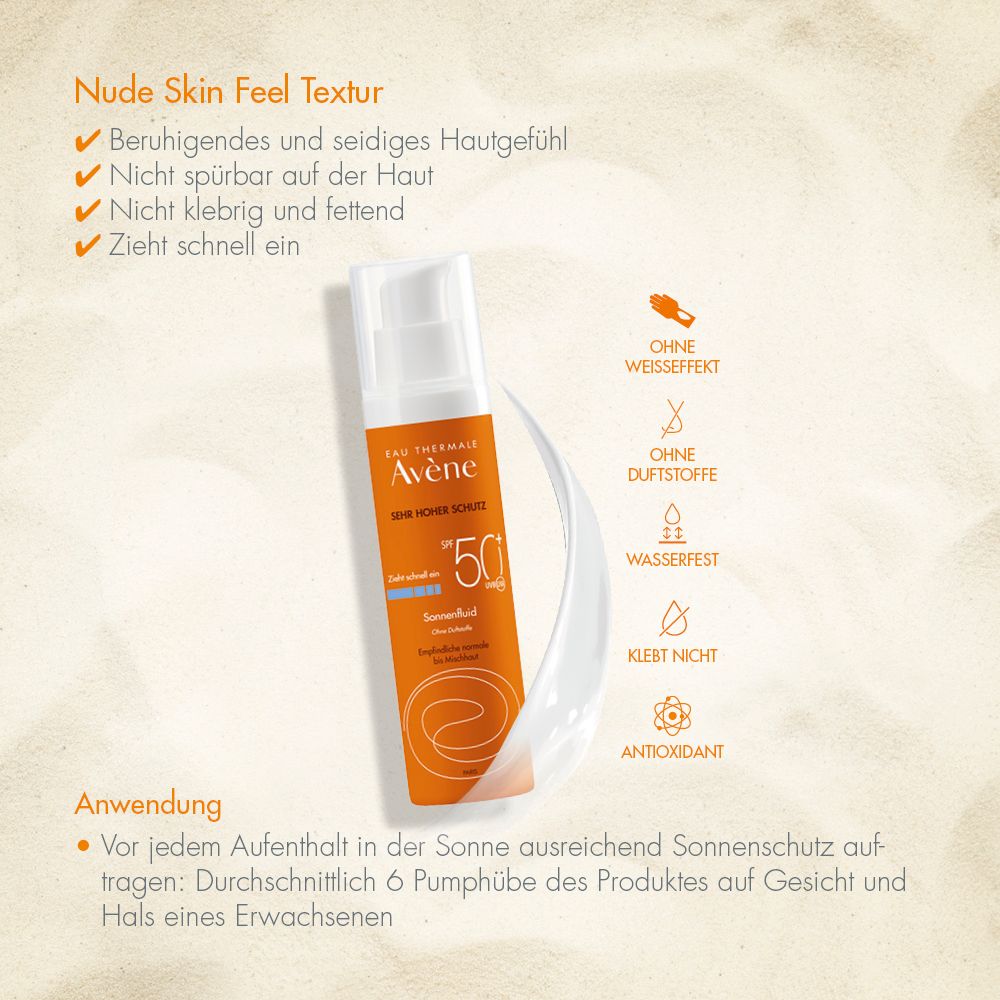 Avène Sonnenfluid SPF 50+ ohne Duftstoffe
