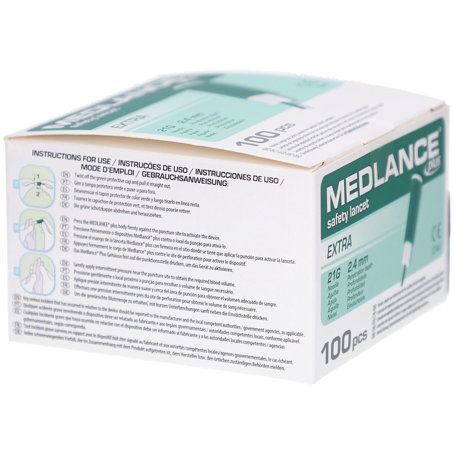 MEDLANCE plus Extra Sicherheitslanzetten 21 G 2,4 mm