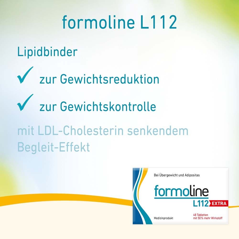 formoline L112. Lipidbinder. Zur Gewichtsreduktion. Zur Gewichtskontrolle. Mit LDL-Cholesterin senkendem Begleiteffekt.